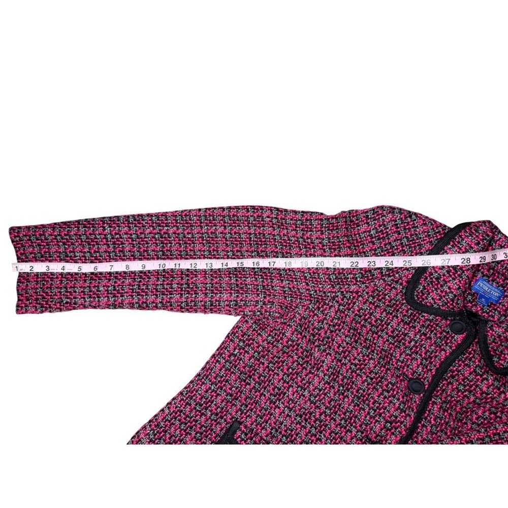 Pendleton Wool Blazer Women Size 18 Petite Pink Black  Blend Jacket - Picture 7 of 7